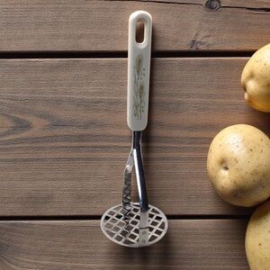 Vintage Mid Century Potato Masher Stainless Steel Harvest Wheat Japan